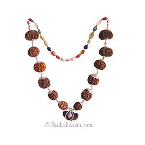 1-13 Mukhi Fine Rudraksha Beads Kantha Mala | 9 Navratna Gemstone Beads | Energised and Original Rudraksha Beads Configuration - 5