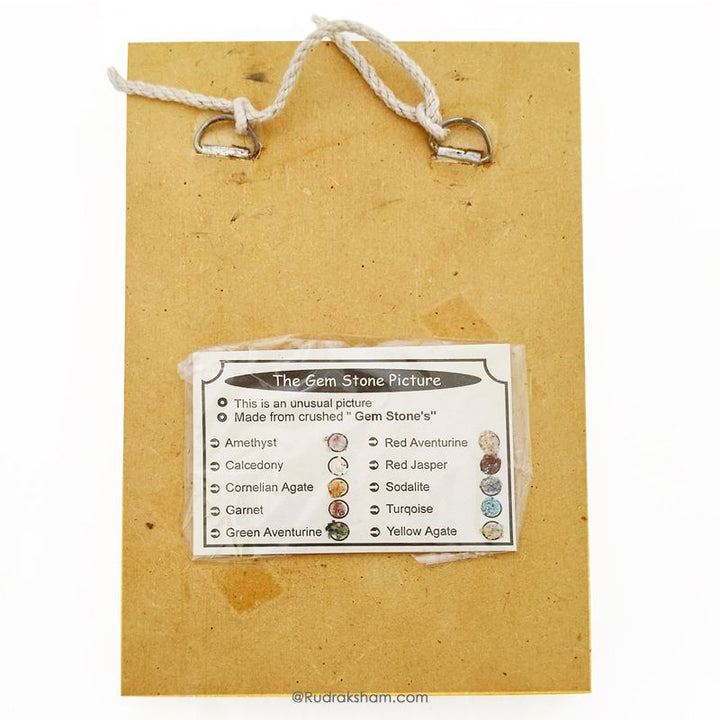 Lord Shiva Gemstone Paintings | Gem Stone Picture with Wooden Frame