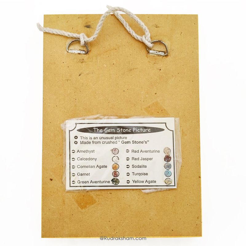 Maa Saraswati Gemstone Paintings | Rajasthani Gem Stone Picture with Wooden Frame
