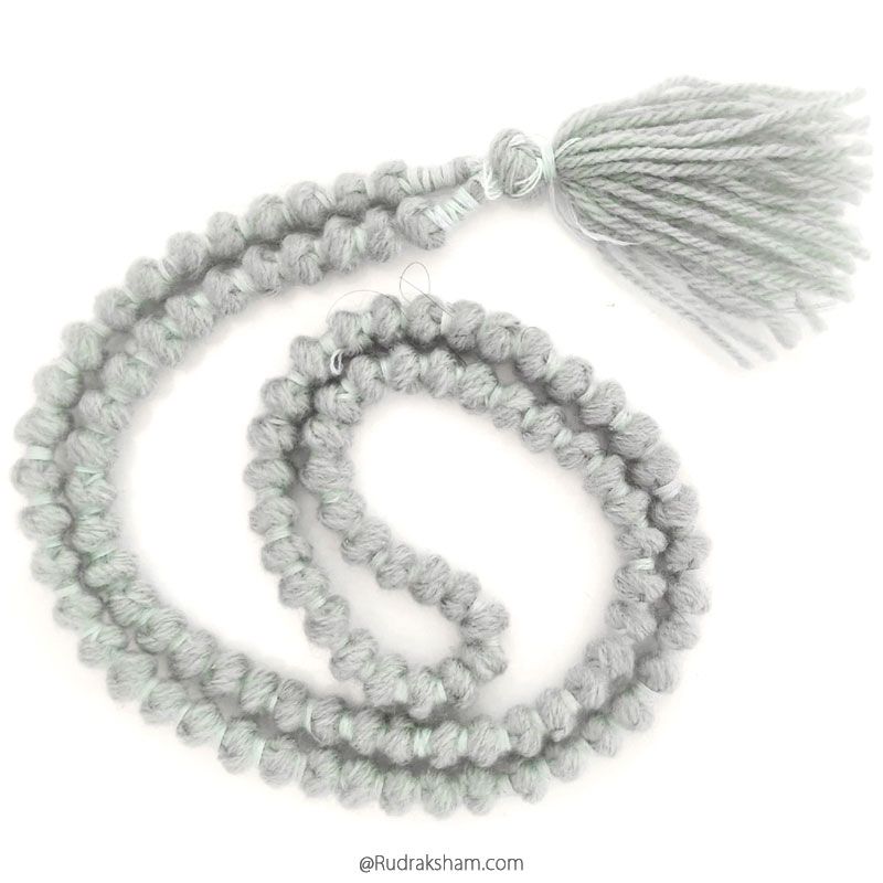 Wool Mala | Woolen mala | Ram wool mala | Handmade Knotted Light Weight Buddhist Wool Mala Rosary 108 Beads 7-8 mm | Wool Wrist mala