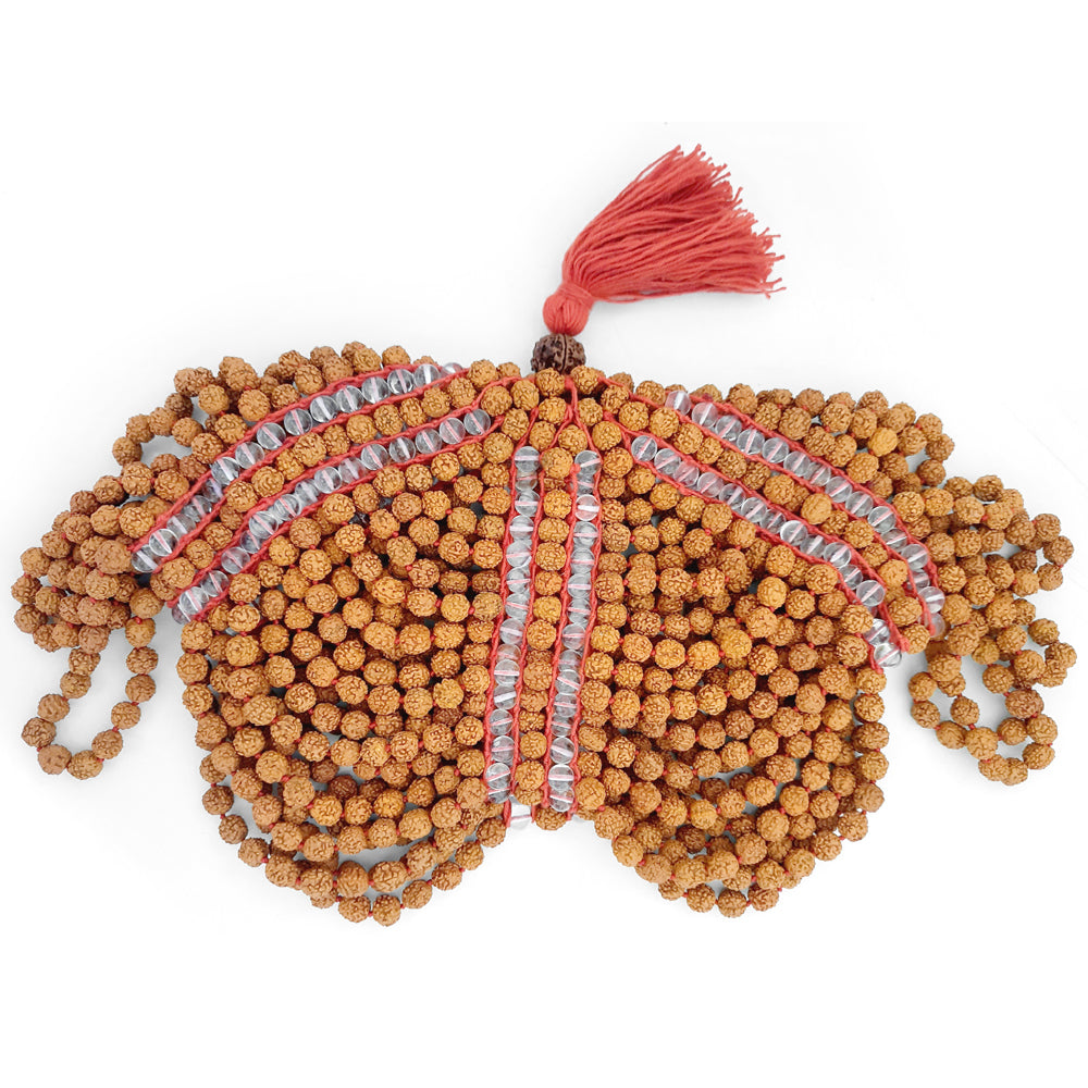 Rudraksha Sphatik Hat | Rudraksha Sphatik / Crystal Meditation Cap | Rudraksha Quartz Beads Cap | Rudraksha Crystal / Quartz Topi