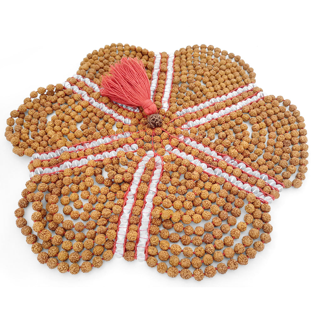 Rudraksha Sphatik Hat | Rudraksha Sphatik / Crystal Meditation Cap | Rudraksha Quartz Beads Cap | Rudraksha Crystal / Quartz Topi