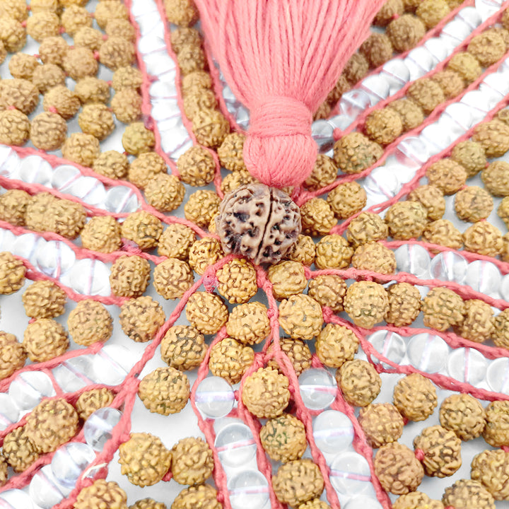 Rudraksha Sphatik Hat | Rudraksha Sphatik / Crystal Meditation Cap | Rudraksha Quartz Beads Cap | Rudraksha Crystal / Quartz Topi