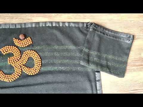  Rudraksha Yoga Mat for Meditation and Spirituality | Black Woolen Mat | Yoga Rug | Woolen Pooja Mat with FREE  Yoga Mat Bag and Rudraksha mala for japa