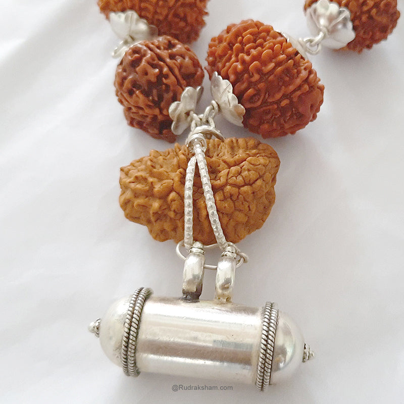 INDRA ki MALA Fine Rudraksha Beads | Buy Original Siddh Indra mala | 1 to 14 Mukhi Rudraksha Beads Mala with Ganesh