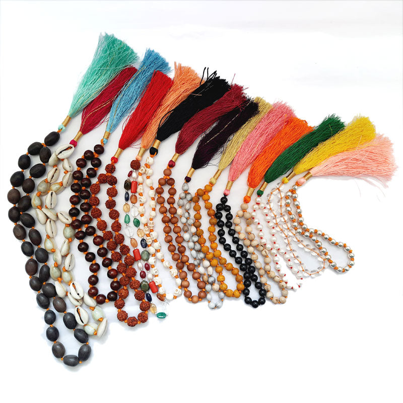 27 + 1 Beads Japa Mala Set of 14 Different Beads, Get Complimentary 6 Japa Mala Bags with the Set