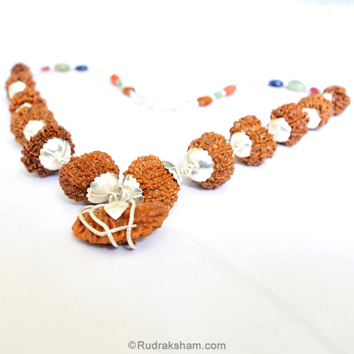 1-13 Mukhi Fine Rudraksha Beads Kantha Mala | 9 Navratna Gemstone Beads | Energised and Original Rudraksha Beads Configuration - 5
