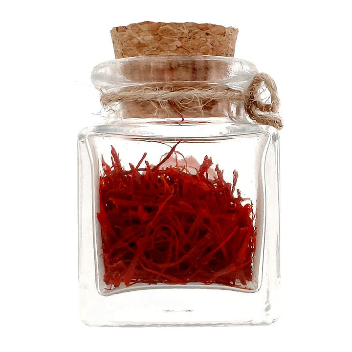 Kabeela Living Kashmiri Mongra Saffron | Kashmir Kesar | Pure Natural & Finest Saffron Threads in Glass bottle with wooden Cork | 3 Gram