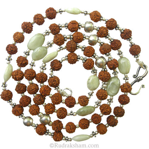  Ketu Mala | Rudraksha Beads - Cat's Eye Gemstone Beads Combination Mala Rosary
