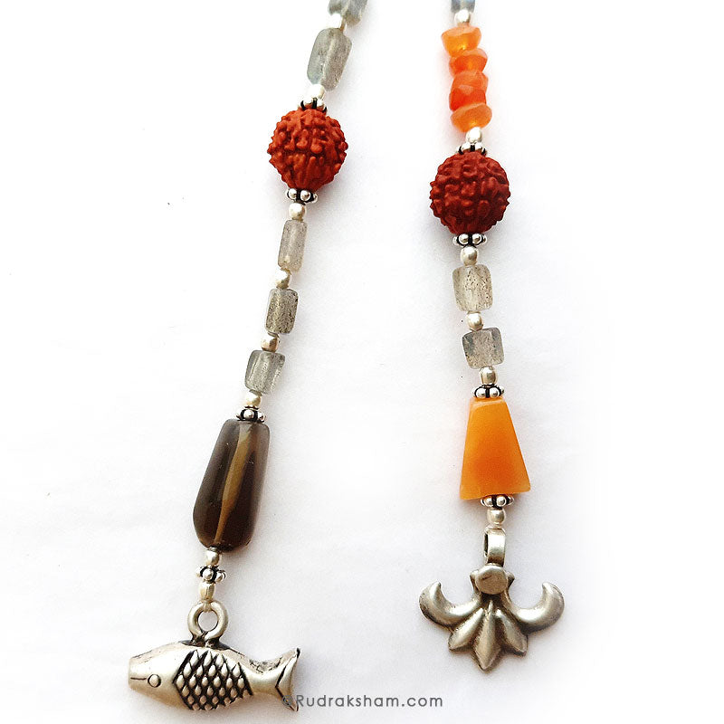 Labradorite and Carnelian Key Chain