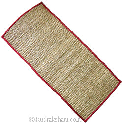 Kusha Mat - Puja / Pooja Asana - 6 Feet Kush Grass Meditation Mat | Darbha Grass Yoga Mat | Prayer Rug | Handmade Aasana Mat for Meditation | Natural Yoga Mat | Also available with Cover
