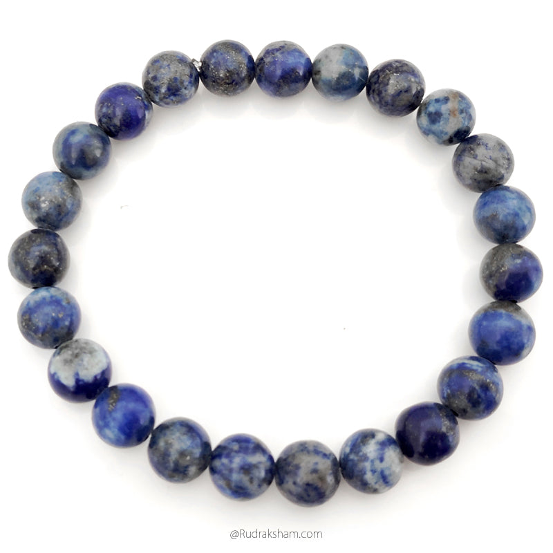 Lapis Lazuli Gemstone Bracelet In Elastic
