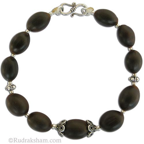 Lotus Seed Beads Bracelet with Silver Accessories | Kamal Gatta Bead Silver Designer Bracelet | MahaLakshmi Bracelet 