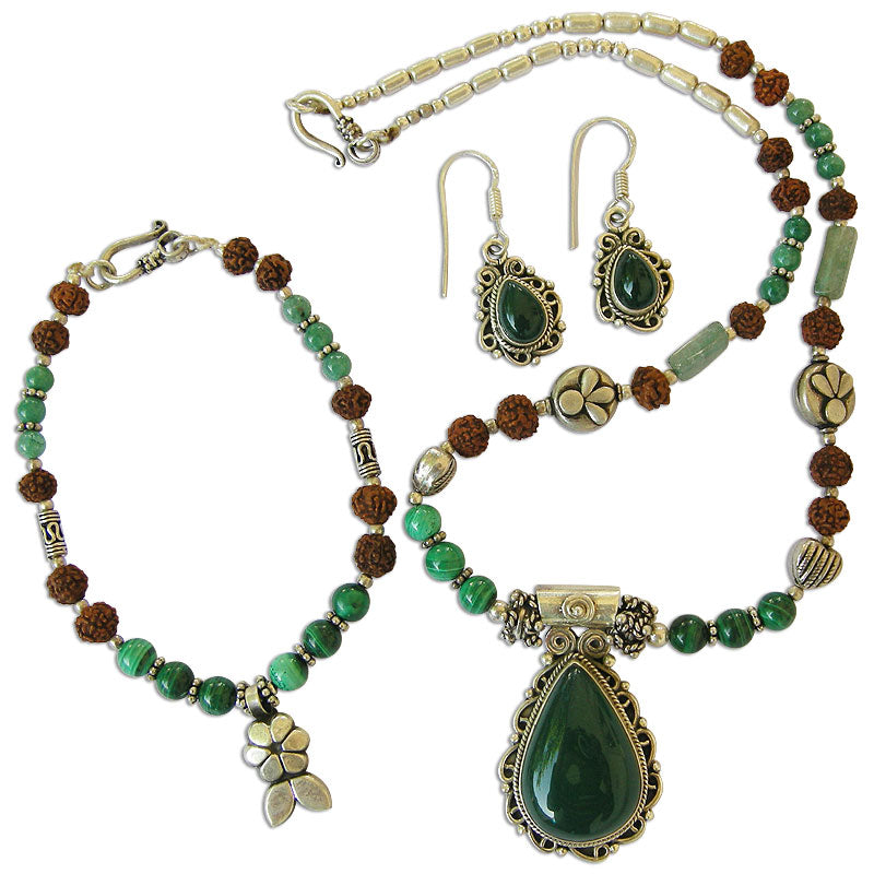 Rudraksha - Black Onyx Jewelry Set