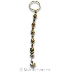 Gold Meenakari-Peridot Key Chain