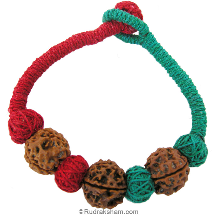 Multi Coloured Rudraksha Education Wrist Band