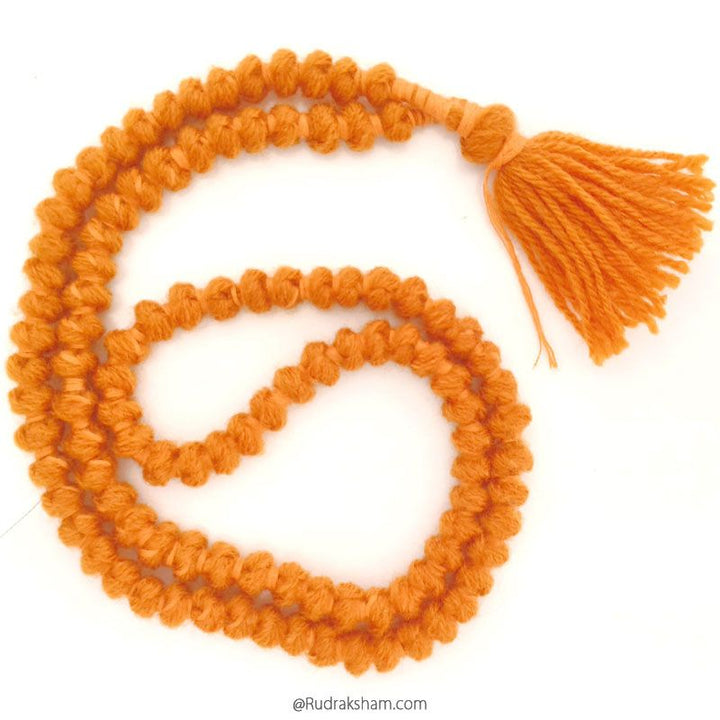 Wool Mala | Woolen mala | Ram wool mala | Handmade Knotted Light Weight Buddhist Wool Mala Rosary 108 Beads 7-8 mm | Wool Wrist mala