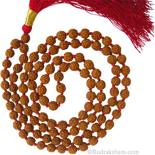 7mm Pathri Chikna Beads Rudraksha Japa Mala Rosary | Smooth Rudraksha Pathri Mala | Indonesian Beads Mala