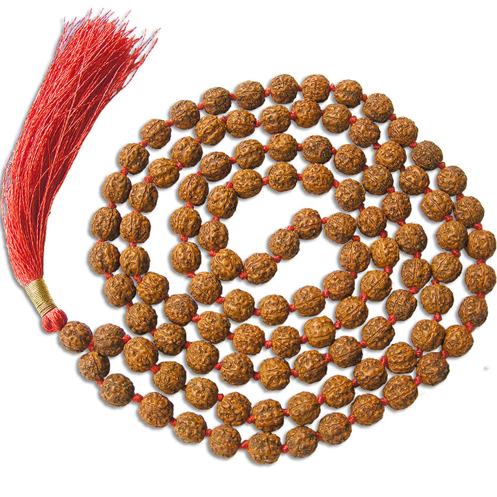 7.5mm Pathri Chikna Beads Rudraksha Japa Mala Rosary | Rudraksha Pathri Mala | Super Fine Quality Indonesian Beads Mala