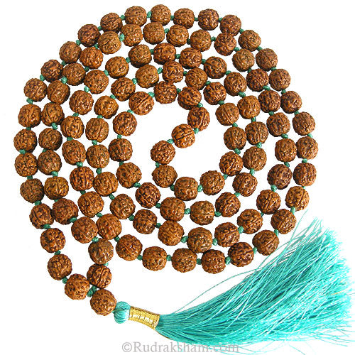 10mm Pathri Chikna Beads Rudraksha Japa Mala Rosary | 5 Mukhi Rudraksha Pathri Mala | Indonesian Beads Mala