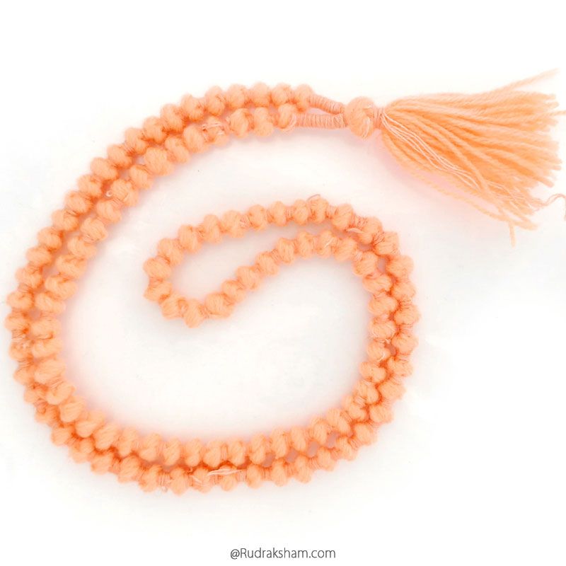 Wool Mala | Woolen mala | Ram wool mala | Handmade Knotted Light Weight Buddhist Wool Mala Rosary 108 Beads 7-8 mm | Wool Wrist mala