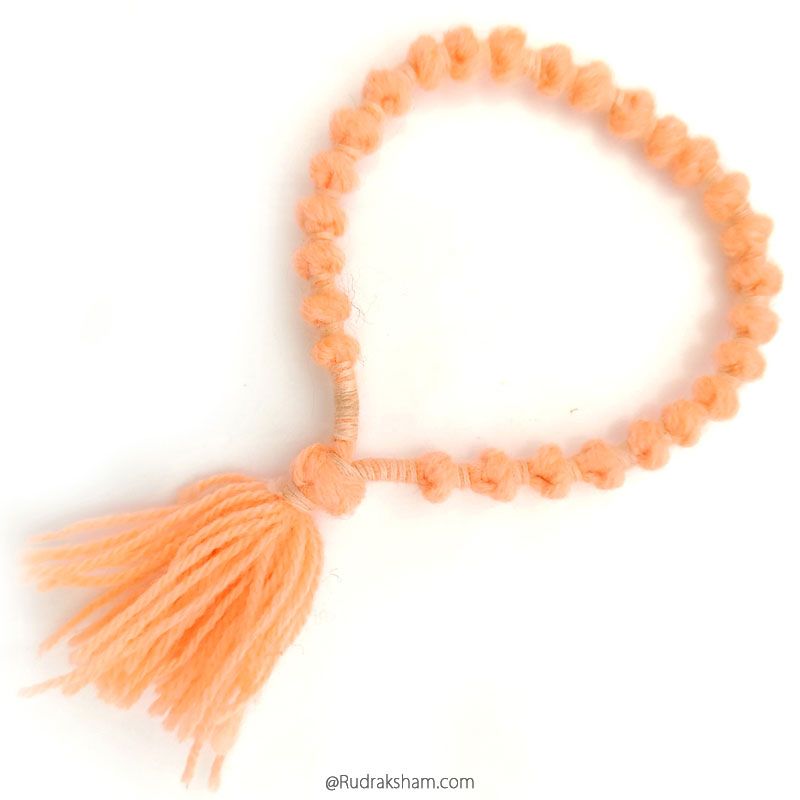 Wool Mala | Woolen mala | Ram wool mala | Handmade Knotted Light Weight Buddhist Wool Mala Rosary 27 Beads 7 - 8 mm | Wool Wrist mala | Wool Mala Bracelet