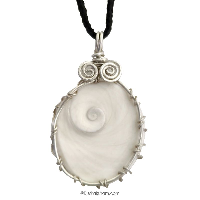 Gomati Chakra Silver Pendant, Gomti Chakra Pendant to bring wealth, good luck, and prosperity | Shiva Eye shell FOR EVIL EYE PROTECTION