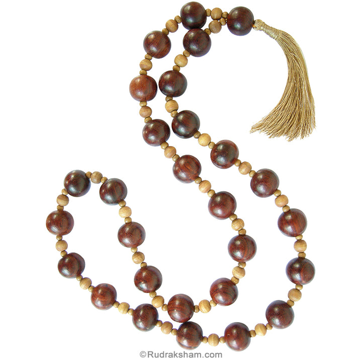 Red and White Sandalwood Necklace