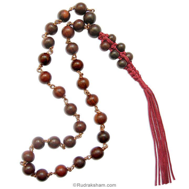 Red Chandan Japa Mala in Copper