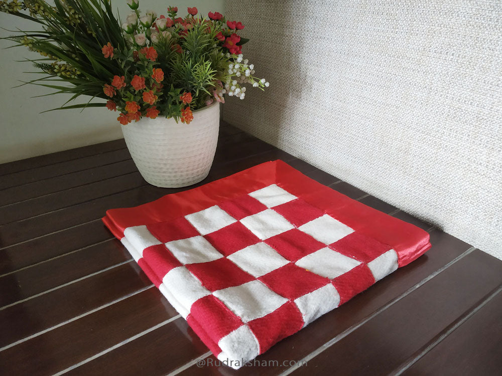 Woolen Puja Asana Red and White