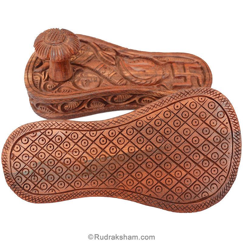  Beautifully Carved Red Chandan Paduka