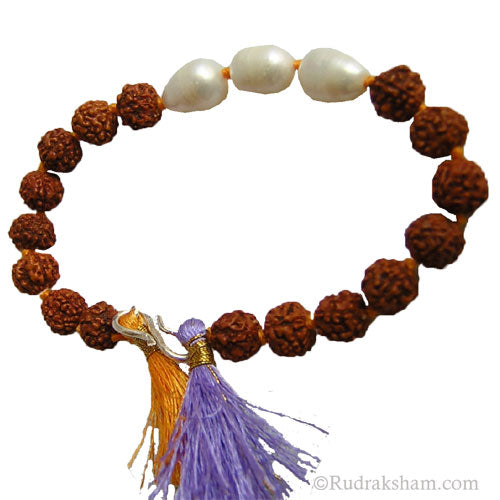 Rudraksha Beads Pearl ( Moti ) Bracelet
