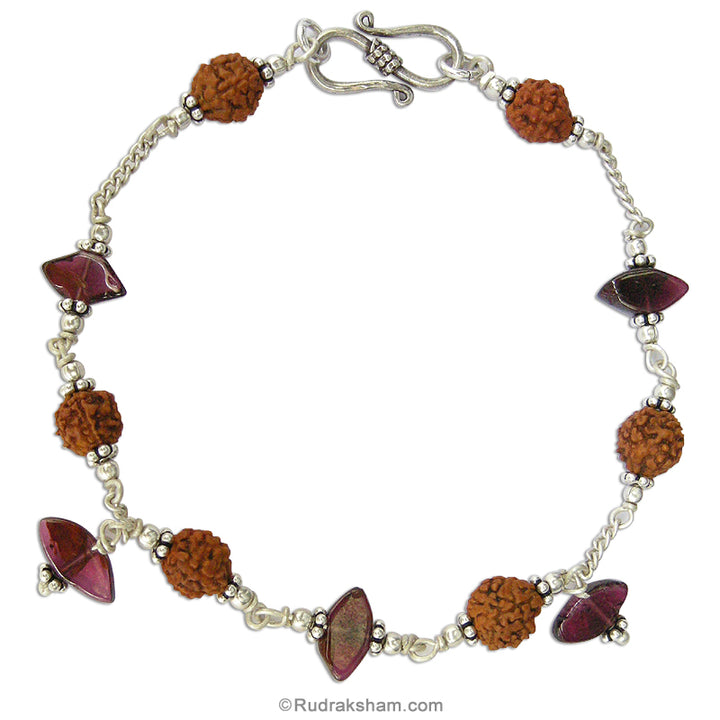  Rudraksha - Garnet Bracelet