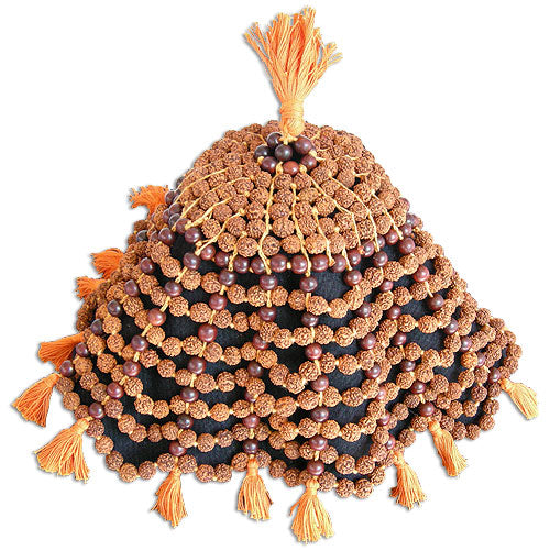 Rudraksha Red Sandalwood Hat | Rudraksha Sandalwood Meditation Cap | Rudraksha Red Sandalwood Beads Cap | Rudraksha Sandalwood Topi