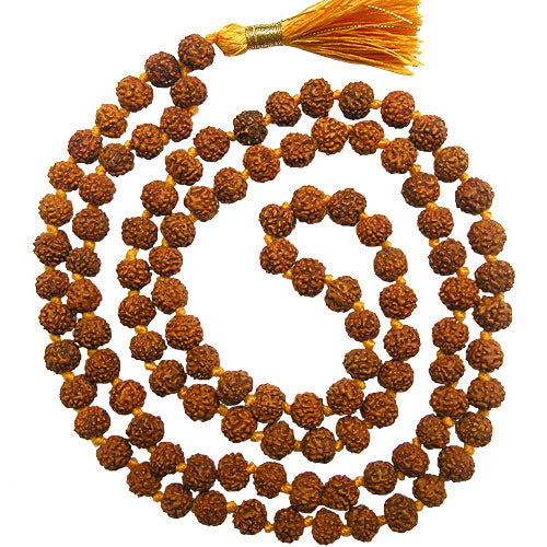 6mm Rudraksha Mala Necklace for Wearing |  Rudraksha Japa Mala Rosary 6mm | Rudraksha Necklace to Control Blood Pressure
