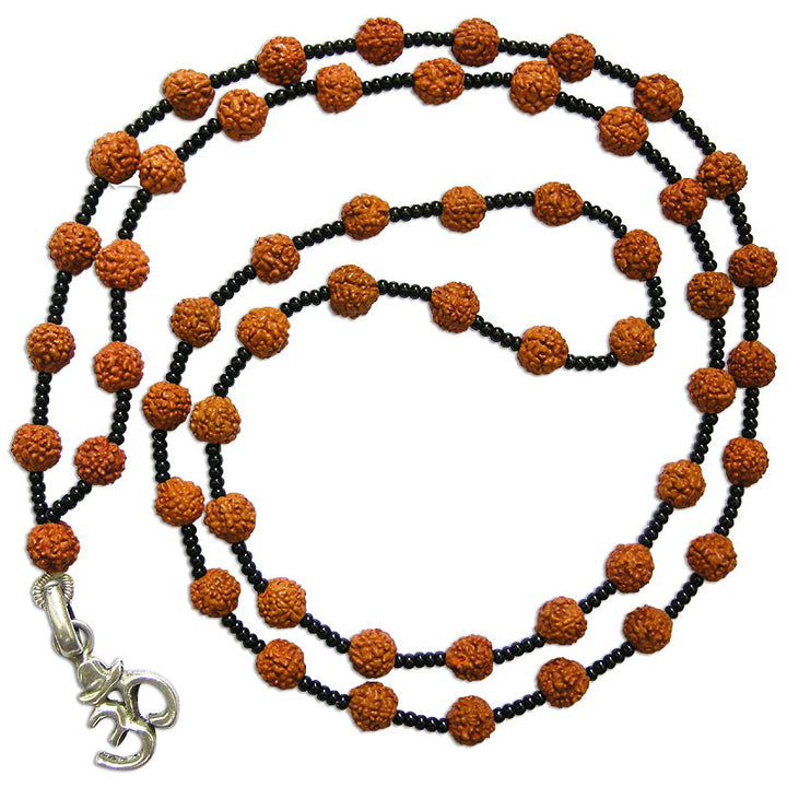  Rudraksha Mala with Om Pendant