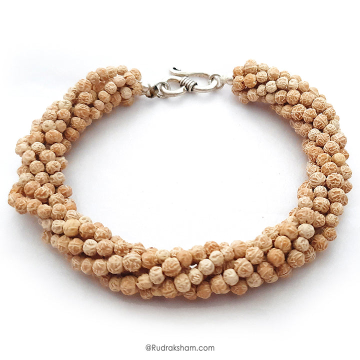  Rudrani Bracelet Thread | Rudrani Beads 6 lines Bracelet Wrist Mala with a Silver Hook