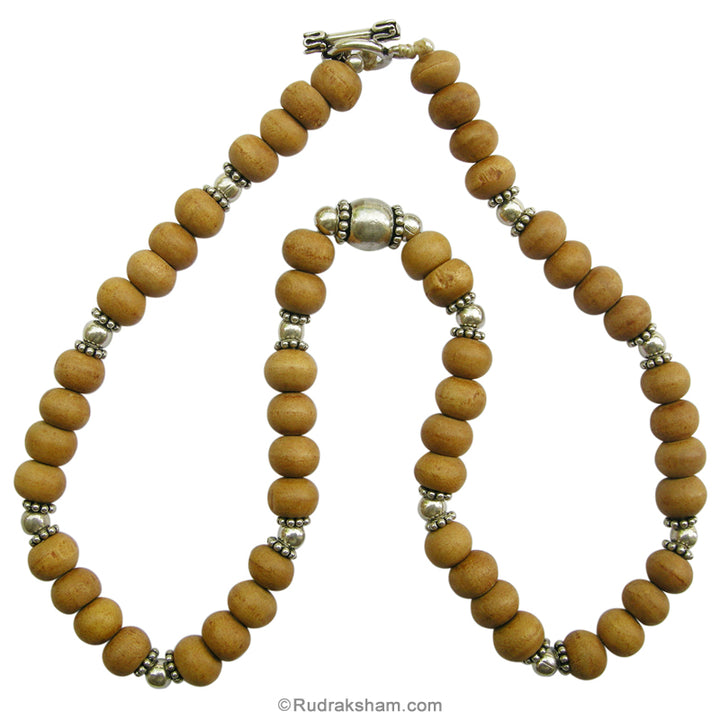 Sandalwood Silver Mala 7.5mm
