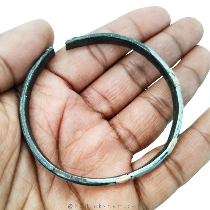 Black Horse Shoe Bracelet - Shani Kada, Energised Original Horse Shoe Kada for Good Luck, Real Black Horse Shoe Iron Bracelet - remove malefic effect of Saturn