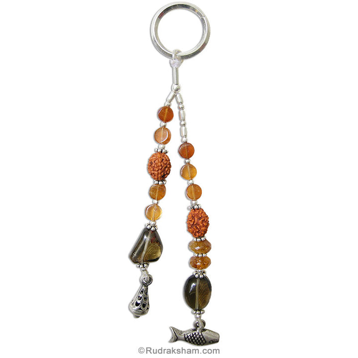 Labradorite and Carnelian Key Chain
