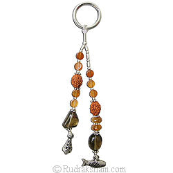 Labradorite and Carnelian Key Chain