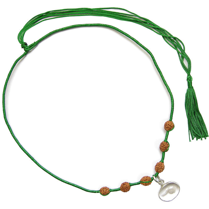 4 Mukhi Rudraksha Beads Necklace With Virgo Sun Sign Pendant | Virgo Zodiac Pendant | Kanya Rashi Pendant