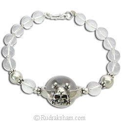 Sphatik Bracelet with Skull Ring
