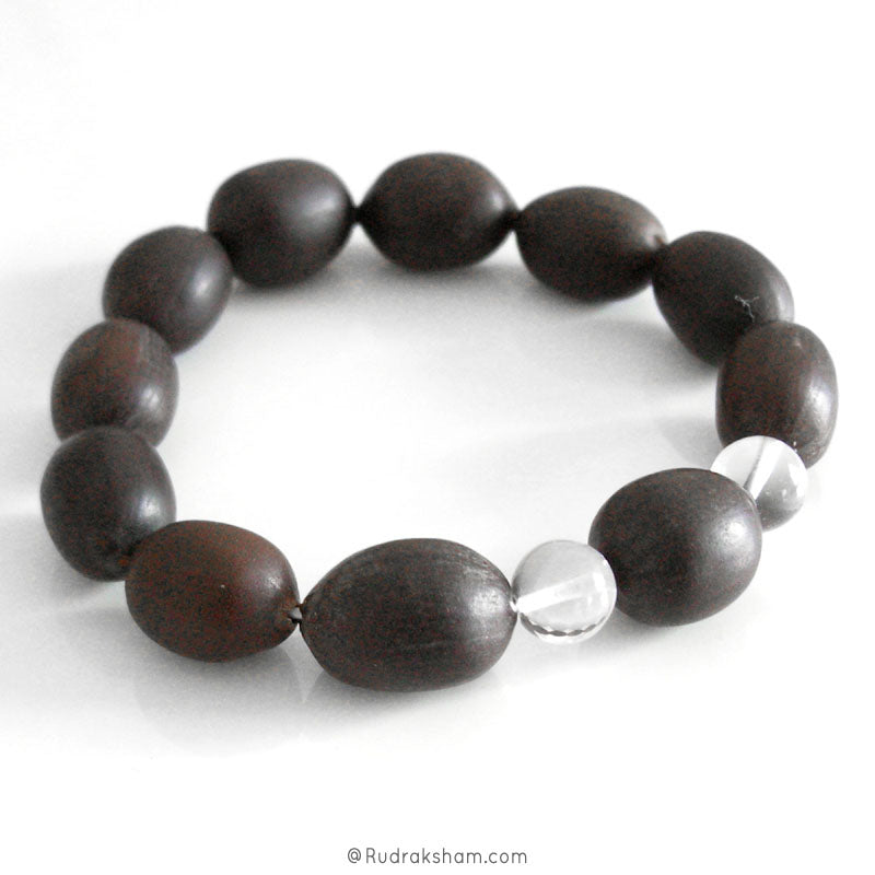  Black Kamal Gatta Beads Elastic Bracelet