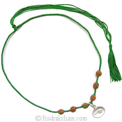 4 Mukhi Rudraksha Beads Necklace With Virgo Sun Sign Pendant | Virgo Zodiac Pendant | Kanya Rashi Pendant