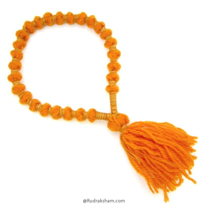Wool Mala | Woolen mala | Ram wool mala | Handmade Knotted Light Weight Buddhist Wool Mala Rosary 27 Beads 7 - 8 mm | Wool Wrist mala | Wool Mala Bracelet