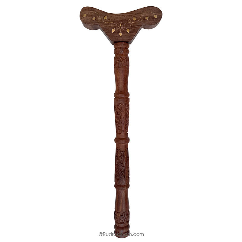  Meditation Stick | Wooden T Shaped Yoga Danda for Japa