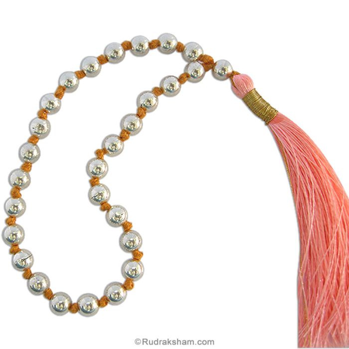 silver japa mala